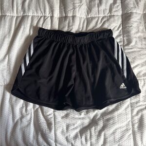 adidas Black Athletic Shorts with White Stripes